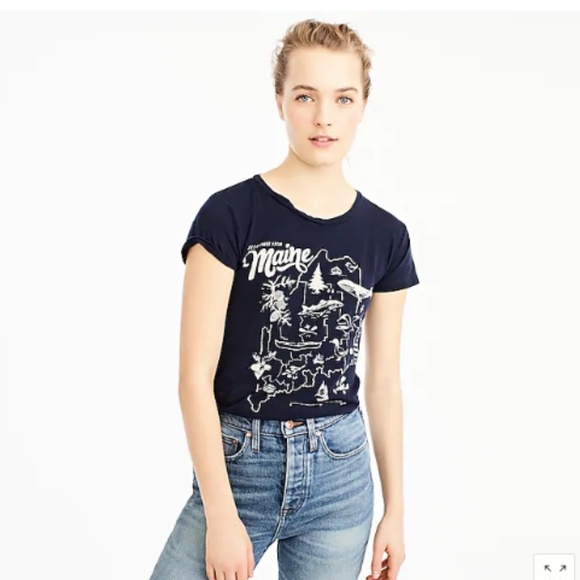 J. Crew Tops - J. Crew Maine Destination Art Navy T Shirt